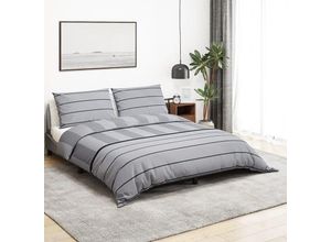 8720845432270 - Bonnevie - Bettwäsche-Set Grau 200x200 cm Baumwolle vidaXL337588