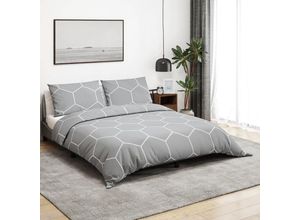 8720845432416 - Bettwäsche-Set Grau 140x200 cm Baumwolle vidaXL633807