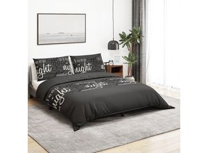 8720845433192 - Bonnevie - Bettwäsche-Set Schwarz 260x240 cm Baumwolle vidaXL101783