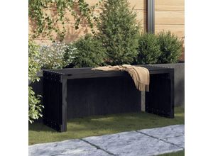 8720845434786 - Bonnevie - Gartenbank Ausziehbar Schwarz 2125x405x45cm Massivholz Kiefer vidaXL81526