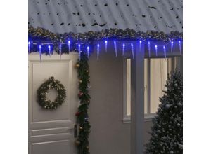 8720845435219 - Eiszapfen-Lichterkette 200 LEDs Blau 20 m Acryl PVC vidaXL