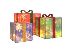 8720845435370 - Beleuchtete Geschenkboxen 3 Stk 64 LEDs Warmweiß Vidaxl