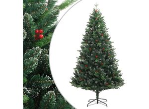 8720845442552 - Vidaxl - Künstlicher Weihnachtsbaum Klappbar mit Roten Beeren 210 cm