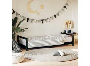 8720845444167 - Bonnevie - KinderbettEinzelbette Schwarz 90x200 cm Massivholz Kiefer vidaXL