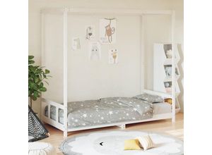 8720845445386 - KinderbettEinzelbette Weiß 90x190 cm Massivholz Kiefer vidaXL