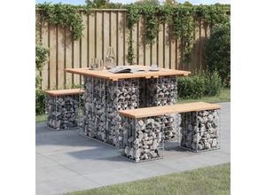 8720845446369 - Bonnevie - GartenbankParkbank aus Gabionen 100x102x72 cm Massivholz Kiefer vidaXL