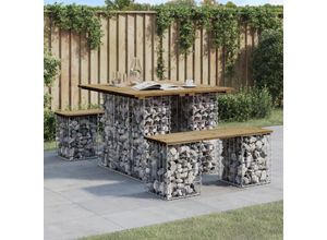 8720845446383 - Bonnevie - GartenbankParkbank aus Gabionen 100x102x72 cm Kiefernholz Imprägniert vidaXL