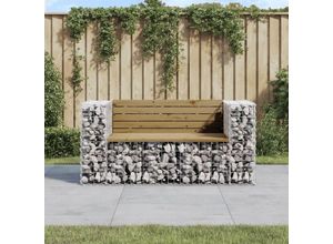 8720845446444 - Bonnevie - GartenbankParkbank aus Gabionen 143x71x655 cm Kiefernholz Imprägniert vidaXL