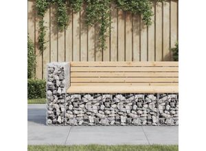 8720845446482 - Gartenbank，Parkbank aus Gabionen 122x71x655 cm Massivholz Kiefer vidaXL