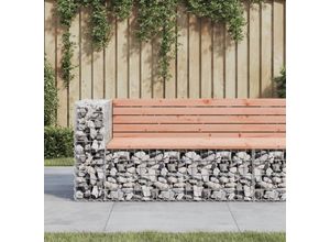 8720845446499 - Bonnevie - GartenbankParkbank aus Gabionen 122x71x655 cm Massivholz Douglasie vidaXL