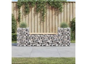 8720845446512 - Bonnevie - GartenbankParkbank aus Gabionen 183x41x605 cm Massivholz Kiefer vidaXL