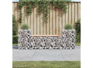 8720845446529 - Bonnevie - GartenbankParkbank aus Gabionen 183x41x605 cm Massivholz Douglasie vidaXL