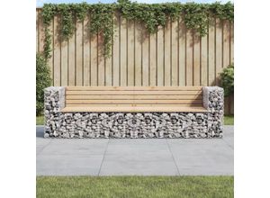 8720845453299 - Bonnevie - GartenbankParkbank aus Gabionen 244x71x655 cm Massivholz Kiefer vidaXL