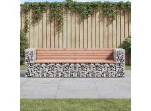 8720845453305 - Bonnevie - GartenbankParkbank aus Gabionen 244x71x655 cm Massivholz Douglasie vidaXL