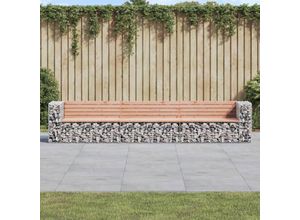 8720845453459 - Bonnevie - GartenbankParkbank aus Gabionen 347x71x655 cm Massivholz Douglasie vidaXL