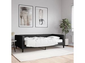 8720845459413 - Bonnevie - TagesbettGästebett mit Matratze Schwarz 100x200 cm Stoff vidaXL