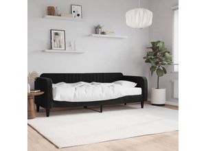 8720845464103 - Tagesbett，Gästebett mit Matratze Schwarz 80x200 cm Samt vidaXL