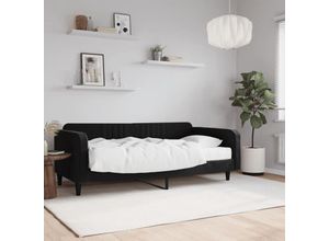 8720845464240 - Tagesbett，Gästebett mit Matratze Schwarz 100x200 cm Samt vidaXL