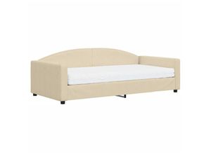 8720845465537 - Tagesbett mit Matratze Creme 100x200 cm Stoff Vidaxl