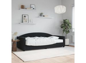 8720845466558 - Bonnevie - TagesbettGästebett mit Matratze Schwarz 90x200 cm Samt vidaXL