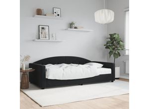 8720845466626 - TagesbettGästebett mit Matratze Schwarz 100x200 cm Samt vidaXL