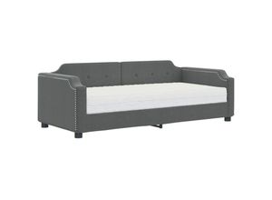 8720845469863 - Tagesbett mit Matratze Dunkelgrau 80x200 cm Stoff Vidaxl Grau 8720845469863 - Tagesbett mit Matratze Dunkelgrau 80x200 cm Stoff Vidaxl Grau