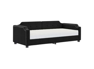 8720845469924 - Tagesbett mit Matratze Schwarz 90x200 cm Stoff vidaXL