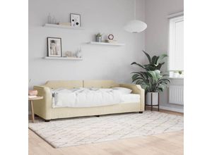 8720845469993 - Bonnevie - TagesbettGästebett mit Matratze Creme 100x200 cm Stoff vidaXL