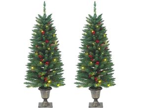 8720845472627 - Vidaxl - Künstliche Weihnachtsbäume 2 Stk 100 LEDs Grün 120 cm 202629