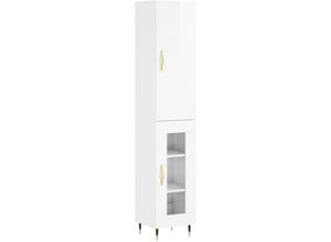 8720845484491 - Highboard，Kommode Hochglanz-Weiß 345x34x180 cm Holzwerkstoff vidaXL