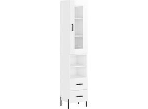 8720845487294 - Highboard，Kommode Hochglanz-Weiß 345x34x180 cm Holzwerkstoff vidaXL