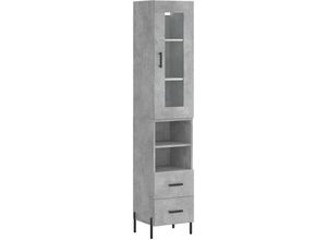 8720845487317 - Highboard，Kommode Betongrau 345x34x180 cm Holzwerkstoff vidaXL