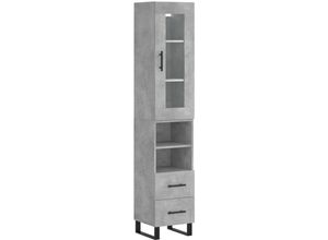 8720845487478 - Vidaxl - Highboard Betongrau 345x34x180 cm Holzwerkstoff