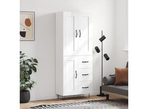 8720845494575 - Highboard，Kommode Hochglanz-Weiß 695x34x180 cm Holzwerkstoff vidaXL