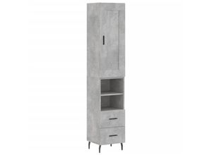 8720845496999 - Jinlefu - Highboard Betongrau 345x34x180 cm Holzwerkstoff vidaXL - Grau