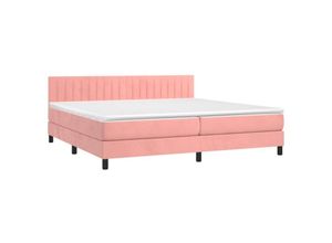 8720845501129 - BoxspringbettSchlafzimmerbett mit Matratze Rosa 200x200 cm Samt vidaXL84379