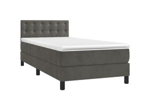 8720845501921 - Bonnevie - BoxspringbettSchlafzimmerbett mit Matratze Dunkelgrau 100x200 cm Samt vidaXL 8720845501921 - Bonnevie - BoxspringbettSchlafzimmerbett mit Matratze Dunkelgrau 100x200 cm Samt vidaXL