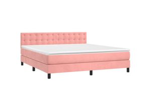 8720845502263 - Vidaxl - Boxspringbett mit Matratze Rosa 180x200 cm Samt