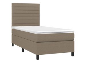 8720845505011 - Vidaxl - Boxspringbett mit Matratze Taupe 100x200 cm Stoff