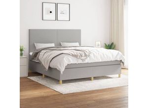 8720845508494 - Jinlefu - Boxspringbett mit Matratze Hellgrau 160x200 cm Stoff vidaXL - Grau