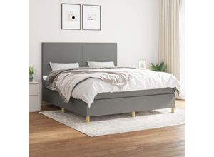 8720845508586 - Boxspringbett，Doppelbett mit Matratze Dunkelgrau 180x200 cm Stoff vidaXL