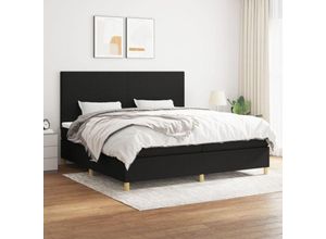 8720845508678 - Jinlefu - Boxspringbett mit Matratze Schwarz 200x200 cm Stoff vidaXL - Schwarz