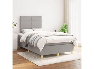 8720845509859 - Jinlefu - Boxspringbett mit Matratze Hellgrau 120x200 cm Stoff vidaXL - Grau