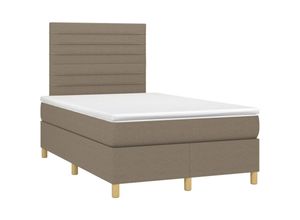 8720845510695 - Boxspringbett mit Matratze Taupe 120x200 cm Stoff vidaXL