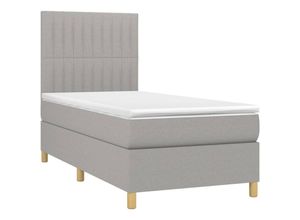 8720845511210 - BoxspringbettSchlafzimmerbett mit Matratze Hellgrau 90x190 cm Stoff vidaXL