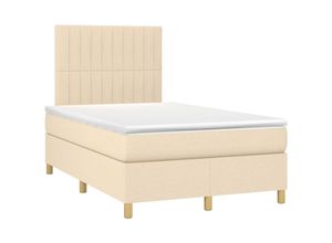 8720845511500 - Boxspringbett mit Matratze Creme 120x200 cm Stoff Vidaxl