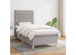 8720845512095 - Bonnevie - BoxspringbettSchlafzimmerbett mit Matratze Hellgrau 90x200 cm Stoff vidaXL