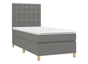 8720845512743 - Vidaxl - Boxspringbett mit Matratze Dunkelgrau 80x200 cm Stoff