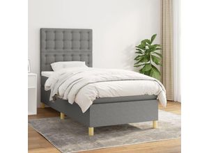 8720845512828 - Bonnevie - BoxspringbettSchlafzimmerbett mit Matratze Dunkelgrau 90x190 cm Stoff vidaXL