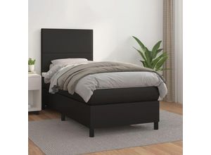 8720845513719 - Boxspringbett,Schlafzimmerbett mit Matratze Schwarz 100x200 cm Kunstleder vidaXL 8720845513719 - Boxspringbett,Schlafzimmerbett mit Matratze Schwarz 100x200 cm Kunstleder vidaXL